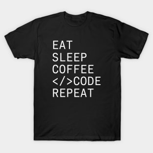 Eat, Sleep, Coffee, Code, Repeat T-Shirt